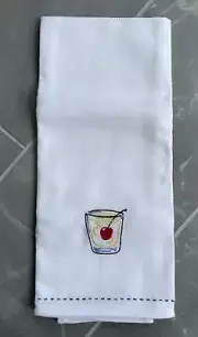 NWT Archipelago by Nina Ramsey Embroidered Cocktail with Cherry Dish Towel