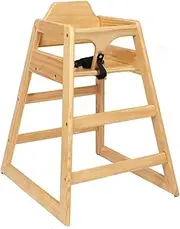 KAPEICamper Wooden High Chair for Toddlers, Portable Baby Feeding Chair with Adjustable Straps, Natural Pine High Chair, Highchair for Dining Room, Kitchen (Natural)