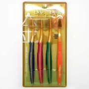 Nano Gold Toothbrush Gold Coated Nano Vitality Lasting Brush 4 pcs x 2 set Korea