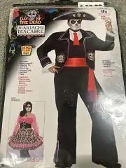 Adult's Mens Day Of The Dead Mariachi Man Costume Plus Size X-Large 44-48