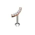 Lined CZ Curved Labret Conch Tragus Helix Daith Ear Cartilage Studs Piercing