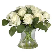 [Florabelle Living] White Rose in Glass Vase