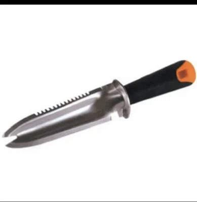 Garden Knife Big Grip, Polished Cast-Aluminum Head, Digging, Sharpened Blade