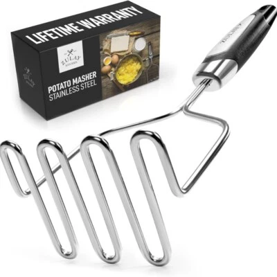 Zulay Kitchen Stainless Steel Potato Masher ? Sturdy & Durable Design