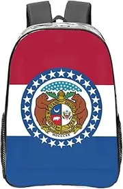 HJLUUFT Missouri State Flag print Clear Backpack for Stadium Events, Small Clear Backpack for Concert Festival Sports
