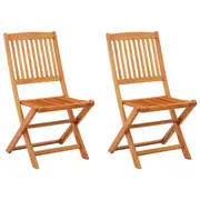 Folding Garden Chairs 2 pcs Solid Eucalyptus Wood vidaXL