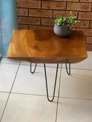 Side Table Live Edge Wooden Corner Table, Plant or book Stand Raintree Wood-OS60