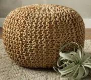 Braided Ottoman Jute Pouffe Footstool Hand Knitted