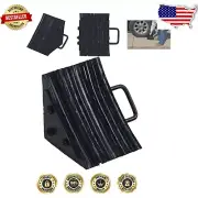 Laminated Rubber Wheel Chock with Reinforced Handle for Secure Vehicle Parking