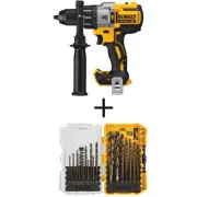 DEWALT 3-Speed Hammer Drill 1/2" 20V MAX XR Cordless w/ 21-Pcs Twist Drill Bit