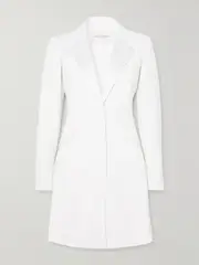 [Carolina Herrera] Carolina Herrera - Silk Satin-trimmed Crepe Mini Dress - White - US10 US 10 White