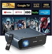 4K Projector with Android TV 14.0【Netflix Certified & Tof+CMOS Auto Focus】 1900 ANSI Daytime Smart Projector Wireless NFC, WiFi6, Bluetooth,HDR10+,Dolby Audio,for Home Cinema/Outdoor Movies