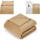 Soft Fleece Blanket - Double/Queen Bed, Natural+Size: 240cm (L) x 220cm (W)....