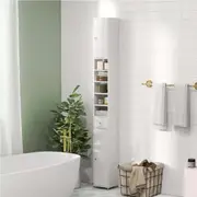 Bathroom Storage Cabinet Tall Slim Floor Cupboard Toilet Narrow Linen Tower