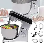 QIeAny Electric Stand Mixer, Multifunctional Dough Mixer, 18000 Rpm+360 Degree Stirring, 2-18 Amount of Beaten Eggs (5L Large Capacity), Stainless Steel Load-bearing, Mix Cream/mix Salad,5L