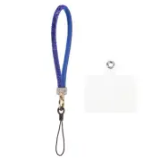 1 Pcs Phone Lanyard, Wrist Strap Glitters with Phone Patches, Deep Blue
