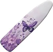 Cozeyat Purple Butterfly Ironing Board Cover with Elastic Edge, Heavy Duty Thick Ironing Board Pad Covers Iron Board Cover with Hook and Loop Fasteners