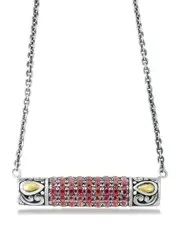 Samuel B. 18K & Silver 1.08 ct. tw. Garnet Bangle Bracelet