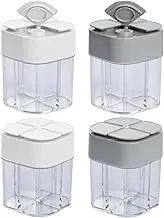 Miayon 4 Pack 4 in 1 Salt and Pepper Shaker Travel Spice Container Camping Seasoning Shaker RV Condiment Jars with Lid Camping Spice Kit for Home Restaurant Travel RV Cooking BBQ