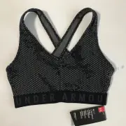 Under Armour Women's Crossback Polka Dots All Over BlaCk/gray Bra NWT Sz S