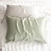 Renee Taylor Mulberry Silk 50x75cm Standard Pillow Case/Cover Rectangle Sage