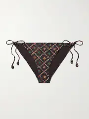 [Ulla Johnson] Ulla Johnson - Brynn Printed Bikini Briefs - Bronze - x small x small Metallic