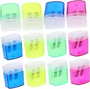 DOITOOL Portable Pencil Sharpeners Set 12pcs Mini Handheld Sharpeners Lightweight Office Supplies Creative Design for Boys and Girls Educational Stationery