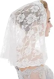 [Generic] Lace Veil Vintage Chapel Veils Mass Head Covering Triangle Lace bridal Shawl Scarf
