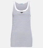 [Prada] Prada Striped cotton jersey tank top AU 6 multicoloured
