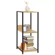 Black and Oak Small Straight Book Shelf 33.5x39.6x79.7 cm Engineered Wood
