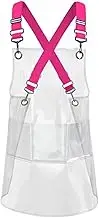 MIKI WELL Cross-back Adjustable Apron With 3 Pockets Hair Salon Work Apron for Hair Stylist (22.8” W 25.5” L)