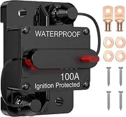 glsihip 100 Amp Circuit Breaker with Manual Reset Switcher Waterproof for Boat Trolling Motor Marine ATV Trailer Vehicles Stereo Manual Power Protect, Battery Solar System Inline Fuse DC 12V-48V