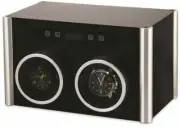 Rotations Black & Silver-Tone Metal Double Watch Winder