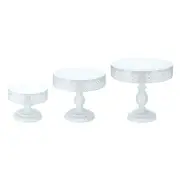 3pcs Round Cake Stand 8/10/12 Inch Cake Display Stand Party Supplies, White