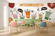 3D Yummy Bubble Tea A6272 Business Wallpaper Wall Murals Self-adhesive Commerce