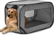 SHASUXTING Dog Travel Crate Foldable Pop Up Dog Crate with Storage Bag 36.6×20.5×20.5 Inch Travel Pet Kennel Small Dog Tent Crates Cage Portable Puppy Seat Kennel for Indoor Outdoor Puppy Cat(银灰色)