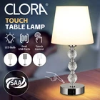 Clora Bedside Table Lamp Touch Bedroom Crystal Nightstand USB Ports Dimmable