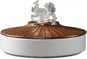 Kitchen Container Silver Inlaid Stackable Tea Cake Jar With Lid And Carrying HandleCeramic Wake Tea Storage Jar For Loose Tea(White)