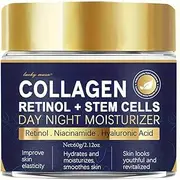 Collagen, Retinol & Stem Cell Day & Night Moisturizer | Hydrates & Firms | Alcohol-Free Cream with Hyaluronic Acid, Shea Butter, Niacinamide & Vitamin E | For All Skin Types | 60g
