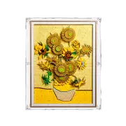Acrylic Display Case for LEGO 31215 Art Vincent van Gogh Sunflowers Figure Storage Box Dust Proof Glue Free