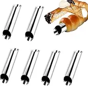 6 Pack Cannoli Tubes,Stainless Steel Cannoli Baking Mold,Forms Cream Roll Horn Mold for Danish Pastry,Cake,Croissant Shell