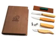 BeaverCraft S43 Book – Spoon and Kuksa Carving Professional Tool Set (4 Knives)
