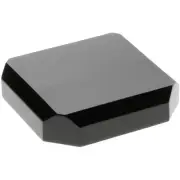 Plymor Black Acrylic Beveled Corner-Cut Display Base, 3" W x 3" D x 0.75" H