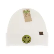 Rhinestone Smiley Face Cuff C.C Beanie Ivory HTE0100 NWT