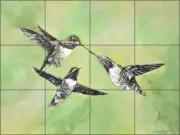 Hummingbird Tile Backsplash Ceramic Mural Hughbanks Wildlife Bird Art DHA055