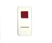 Euro Rocker White Switch Cover with 2 Red Lenses. Fits Carling Technologies, ...