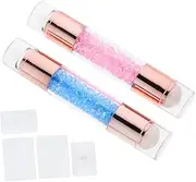 FOYTOKI 2pcs Nail Stamp Nails Stickers Manicure Stamping Adhesive Strips Mini Glitter Stencils Nail Art Printer Plate French Nail Tool Nail Printer Decorations Sticky Fake Blue