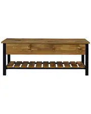 Walker Edison 48in Open-Top Storage Bench with Shoe Shelf