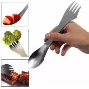 2PCS 3 in 1 Titanium Fork Spoon Spork Cutlery Utensil Combo Kitchen Picnic Tool