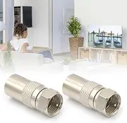 Cable Connectors for TV,F Type Male Plug to Coax RF Aerial Plug Female Connector | Better Signal Transmission Cable TV Antenna Ada-pter for Home, Office
